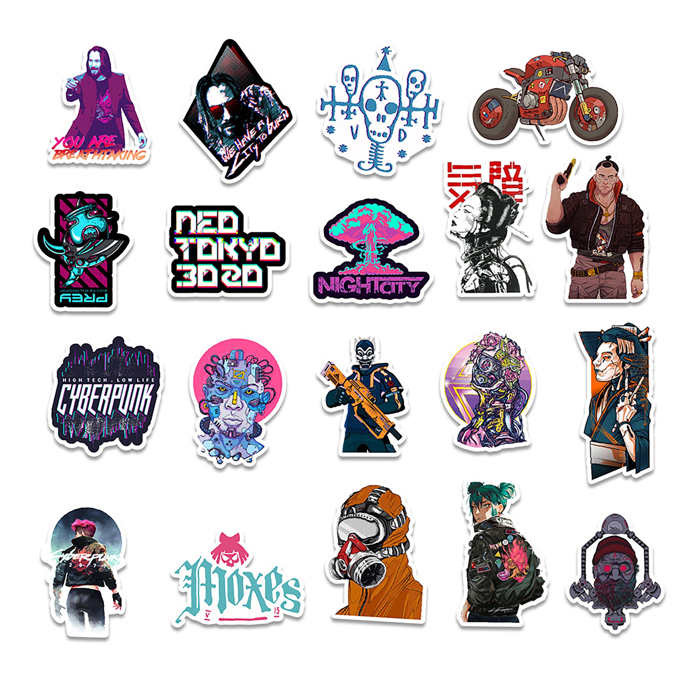50pcs Cyberpunk 2077 stickers Ver 3.0 pc/ps4/Xbox Etsy