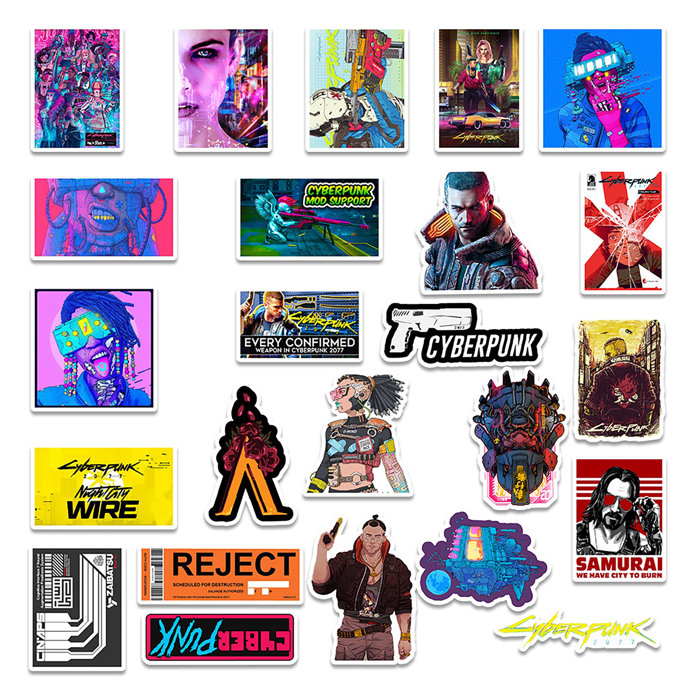 50pcs Cyberpunk 2077 stickers Ver 3.0 pc/ps4/Xbox Etsy