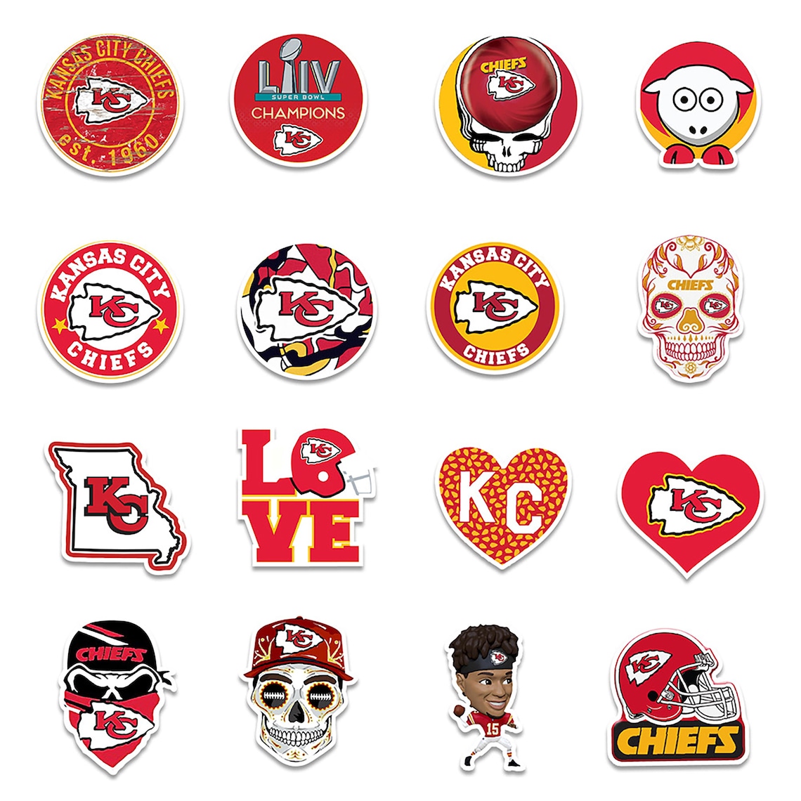 50pcs Kansas City Chiefs StickersNFL stickersKC stickers Etsy