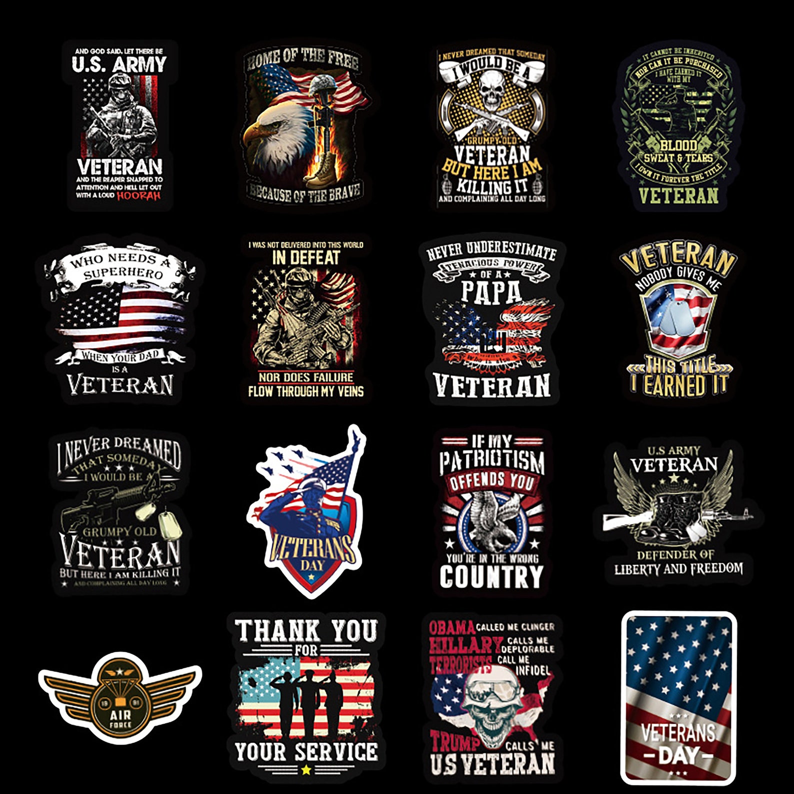 50pcs Honoring Veterans stickersveterans day | Etsy