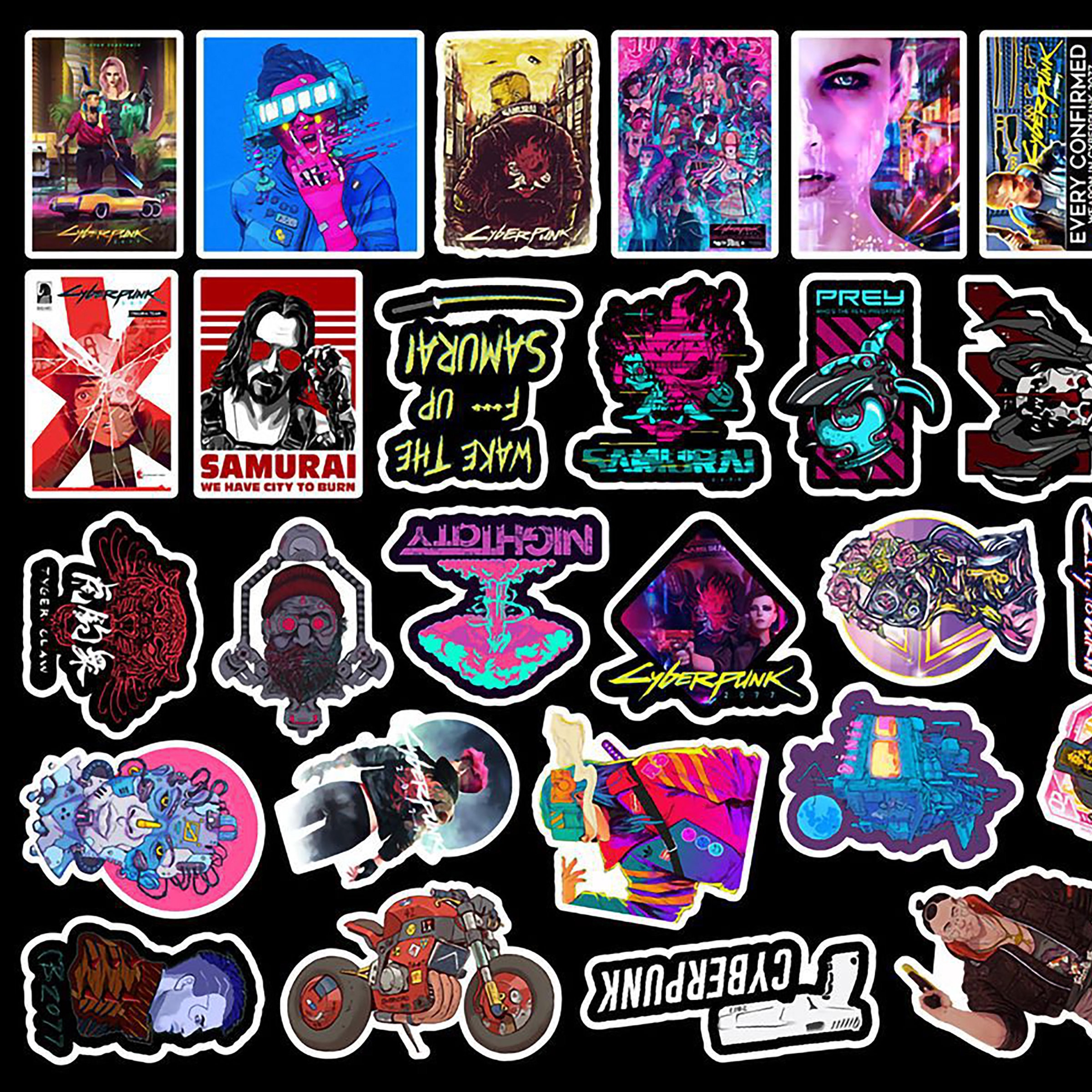 50pcs Cyberpunk 2077 stickers Ver 3.0 pc/ps4/Xbox Etsy
