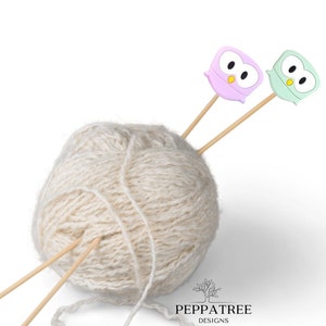 Owl Knitting Needle Stoppers Silicone | Stitch stoppers | Silicone | AU | 2 pack