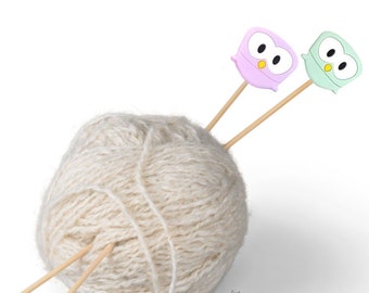 Owl Knitting Needle Stoppers Silicone | Stitch stoppers | Silicone | AU | 2 pack