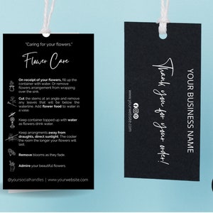 Flower Care Hangtag, DIY Flower Plant Care Template, Editable Flower Care Instructions Tag, Care Hangtag, Flower Tag, General Care #0406