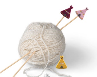 Teepee Tent Knitting Needle Stoppers Silicone | Tipi tent | Stitch stoppers | Silicone | AU | 2 pack