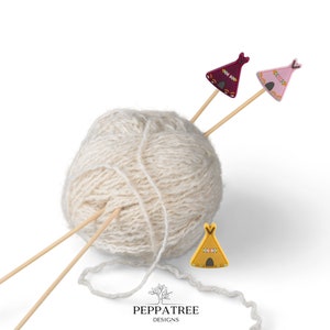 Teepee Tent Knitting Needle Stoppers Silicone | Tipi tent | Stitch stoppers | Silicone | AU | 2 pack