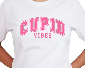 Transferencia de vibraciones de Cupido, lindo diseño de camiseta, linda camiseta de San Valentín / Transferencia directa a película