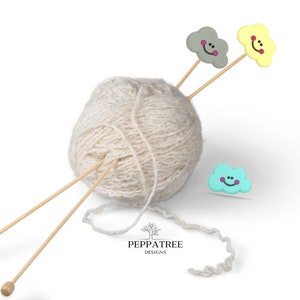Clouds Knitting Needle Stoppers Silicone | Stitch stoppers | Silicone | AU | 2 pack