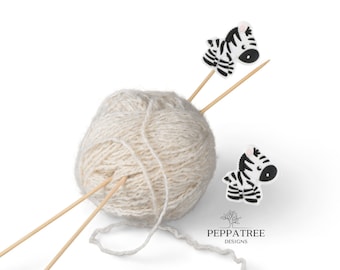 Knitting Needle Stoppers Zebra Silicone | Stitch stoppers | Silicone | AU | 2 pack