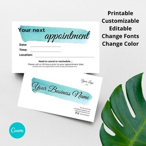 Appointment Card Template, Minimalist DIY Appointment Card, Editable, Customizable, Printable, INSTANT DOWNLOAD, #18
