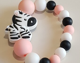 Zebra Silicone Bead Bracelets - Various sizes | Handmade | Custom Size | Jewellery