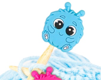 Stitch Stoppers Love Bug Fizz Ball Monster Silicone | Knitting Needle Stoppers | Silicone | AU | 2 pack