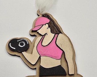 Gym julgransprydnad – Personlig julgransprydnad för gymmet | Gym Junkie Body Builder julgransprydnad | Gym julgransprydnad