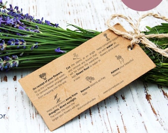 Flower Care Hangtag, DIY Flower Plant Care Template, Editable Flower Care Instructions Tag, Care Hangtag, Flower Tag, General Care #0410