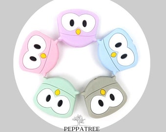 Owl Face Silicone Bead | BPA Free | AU | 1 piece (1)