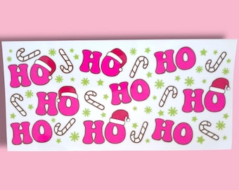Weihnachtliche UV DTF Wraps in verschiedenen Designs | Geeignet für 16oz Glasbecher