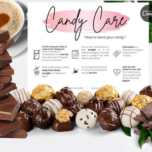 Cartão de pacote de cuidados com doces, cartão de cuidados DIY, modelo de cuidados com pirulitos, para impressão, cartões de cuidados com pirulitos, cartão de cuidados com confeitaria, cartão com cuidados com doces #1511