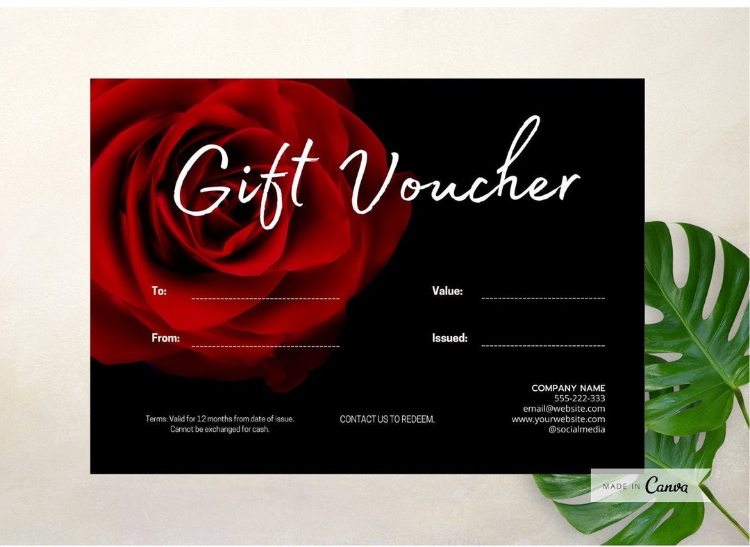 Red Rose Gift Voucher Template, Gift Certificate, Gift Voucher ...