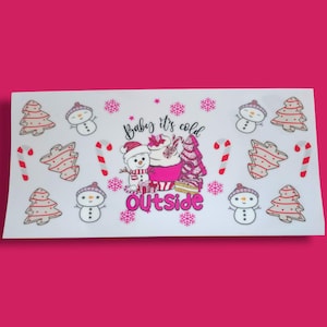 Baby it&#39;s Cold Outside UV DTF Wrap | Suitable for 16oz Glass Mug