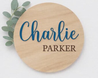 Birth Announcement 3D First and Last Name Disc