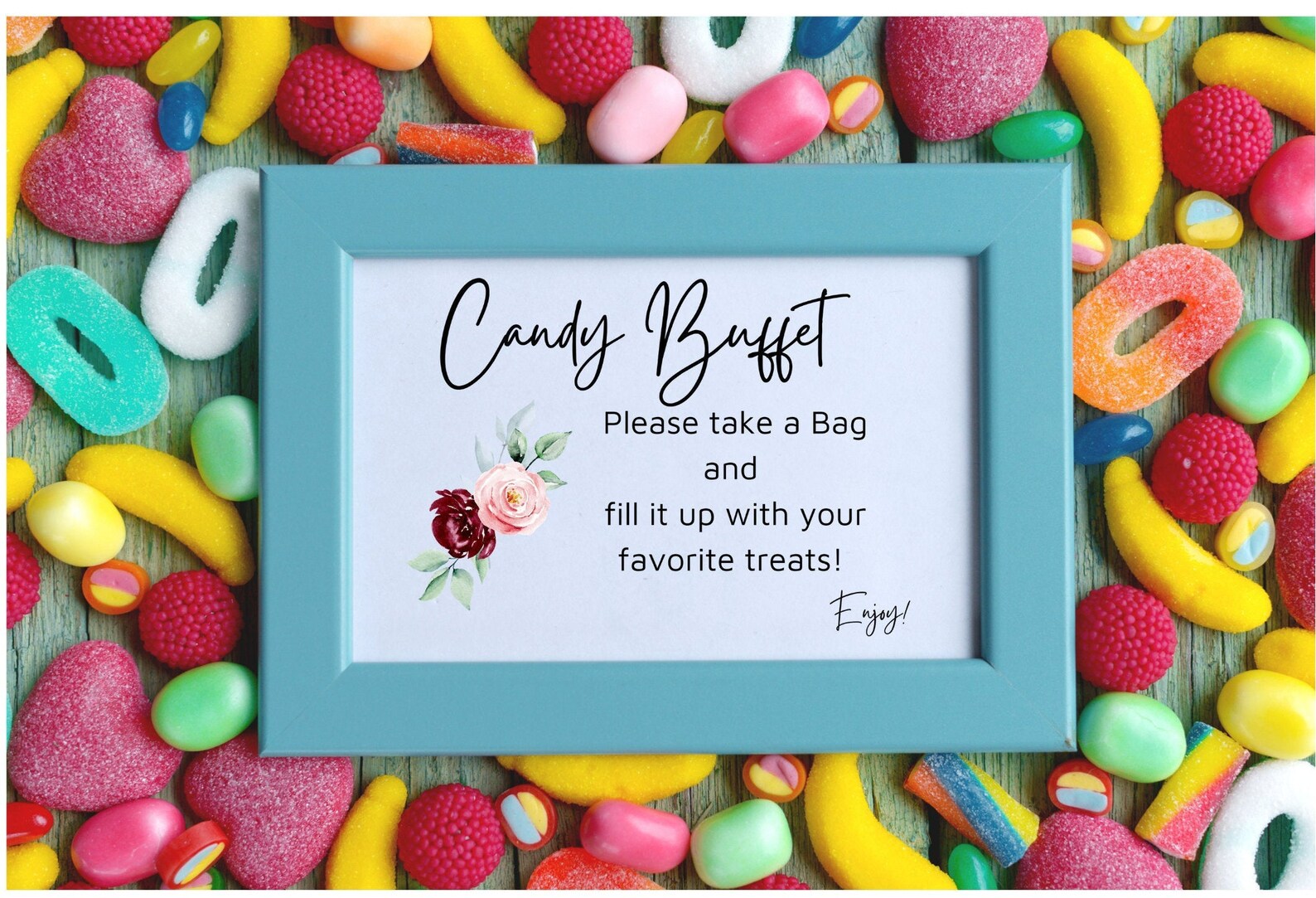 Candy Bar Sign Template A5 Small Sign Editable Printable Etsy UK