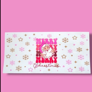 Merry Christmas Santa UV DTF Wrap | Suitable for 16oz Glass Mug