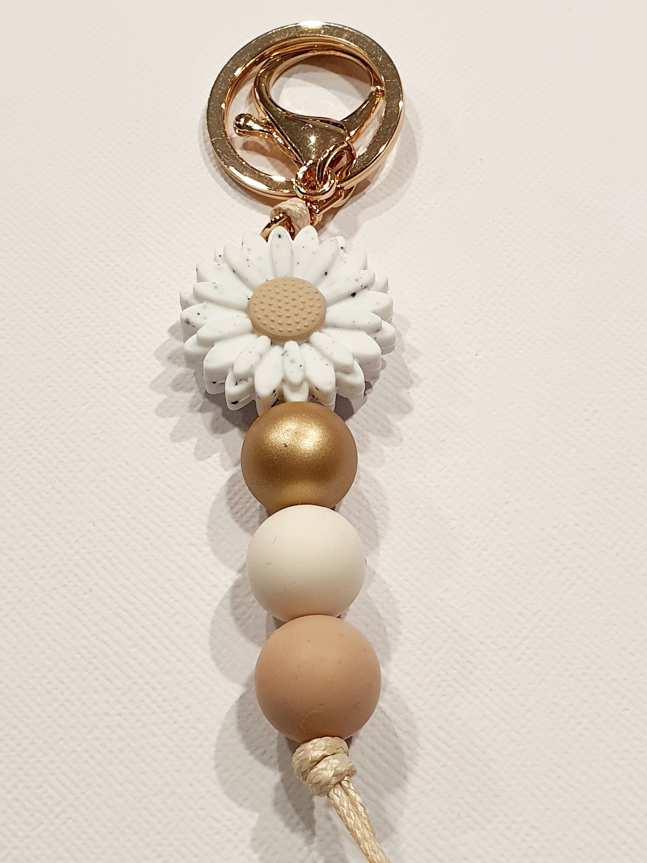 Keyring Silicone Bead - Daisy Flower Collection | Handmade Keyring or ...