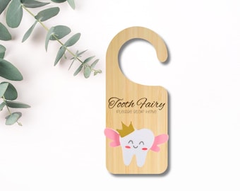 Tooth Fairy Door Hanger | Prince or Princess Tooth with optional Coin Slot