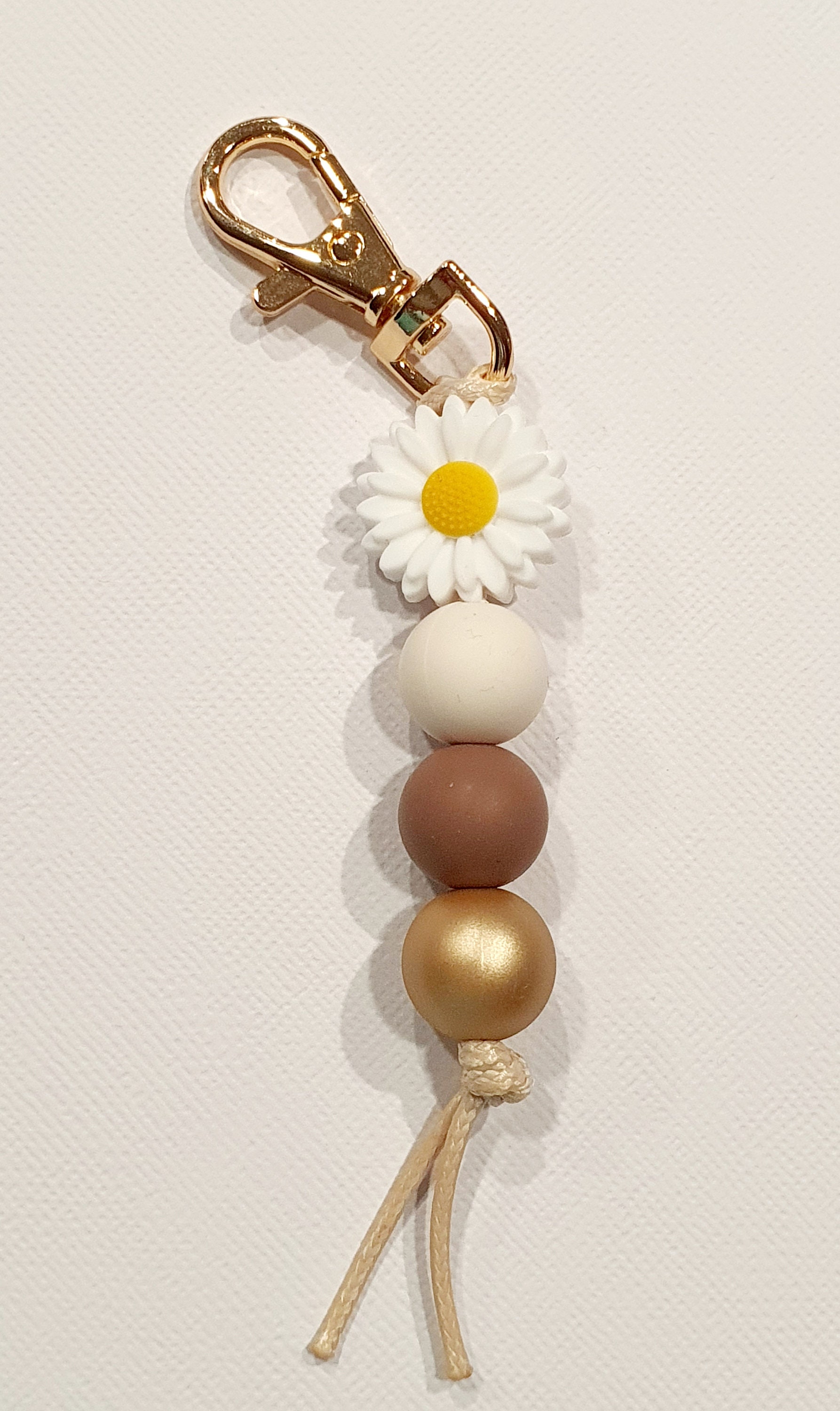 Keyring Silicone Bead - Daisy Flower Collection | Handmade Keyring or ...