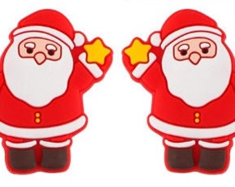 Santa Silicone Beads | BPA Free | AU | 2 pack