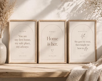 Editable Mother's Day Print Set | Minimal Keepsake Wall Art (Corjl Template)