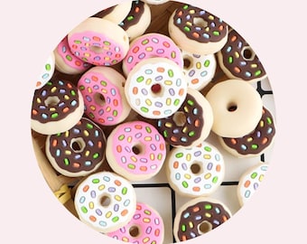 Mini Donut Silicone Beads 22mm | BPA Free | AU | 1 bead