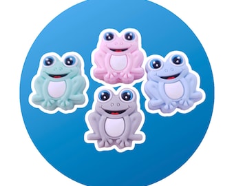 Frog Silicone Bead | 1pce | AU | 4 Colours | Bulk Beads | Knitting Beads Crafting Beads | Pre-orders Wholesale