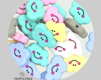 Clouds Silicone Bead | Cloud Face Bead | BPA Free | AU | 1 piece (1)
