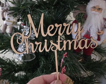 God Jul tårtdekoration | Julfestdekoration | Laserskuren tårtdekoration för högtider | Festlig bakning
