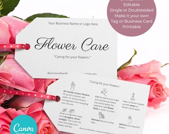 Flower Care Hangtag 91 x 55 mm | DIY Blume, Pflegeanleitung, Blume, Lebensbaum, Pflegeanleitung, Pflegeanleitung #0408