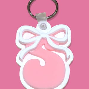 Initial Bow Keychain | Custom Initial Bow Bag Tag
