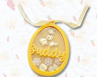 Custom Shaker Ornament - Easter Egg Basket Tag | Personalised Name Tag | Design your own Shaker