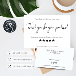 Me encanta su compra: revise la tarjeta de la tienda, 3,5 x 2,5 pulgadas, gracias para pequeñas empresas, gracias por su pedido, CORJL #0420 B