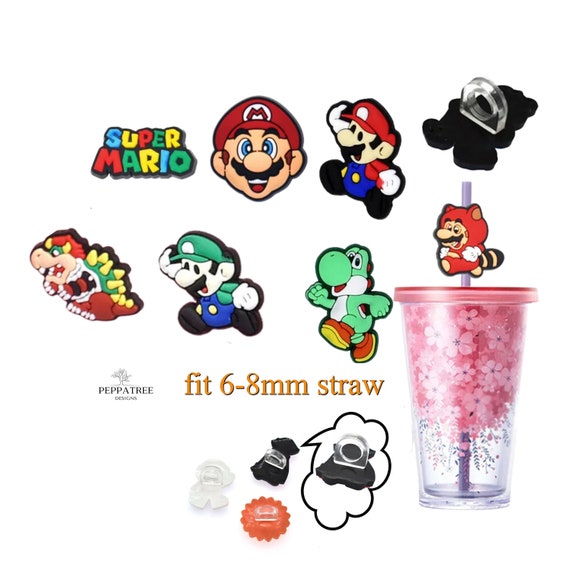 Straw Charms Character Straw Charms Stanley Cup Reusable Straw Topper  Charms Tumbler Accessories Charm for Glass Straw Straw Buddies 