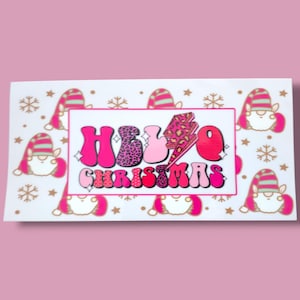 Hello Christmas Gnome Christmas UV DTF Wrap | Suitable for 16oz Glass Mug