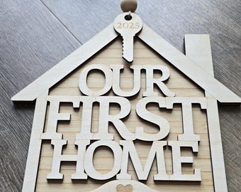 Enfeite ou placa personalizada para casa nova | Enfeite para quem tem a primeira casa | Presente de Natal