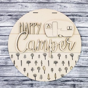 Happy Camper Door Hanger Unfinished Kit