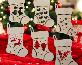 Weihnachtssocken Geschenkanhänger - Personalisiert - Rentier Ornament