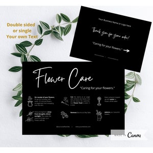 Modèle de carte de soins des fleurs, carte de bricolage de soins, guide de soins des fleurs, instructions d'entretien des fleurs, carte d'entretien des plantes, modèle d'instructions pour les plantes, #0407