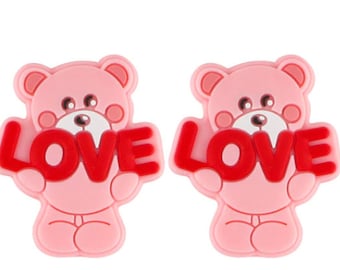 Teddy Bear Love Silicone Bead | AU | 1 piece | Various Colours | Bulk Beads | Knitting Beads Crafting Beads | Pre-orders Wholesale