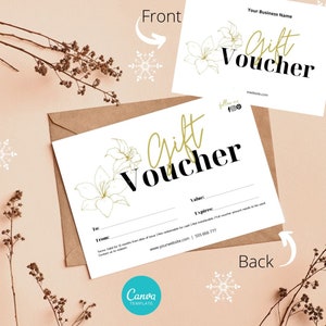 Minimalist Black Gold Gift Voucher | Gift Certificate, Editable Gift Voucher, Printable, DIY Gift Card template, INSTANT DOWNLOAD