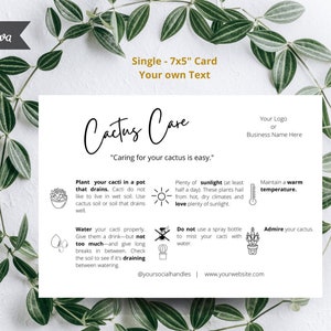 Cacti Care , DIY Template, Cactus Care Card, Indoor Care Guide, Care Instructions, Plant Care Card, Plant Instructions template, #0421
