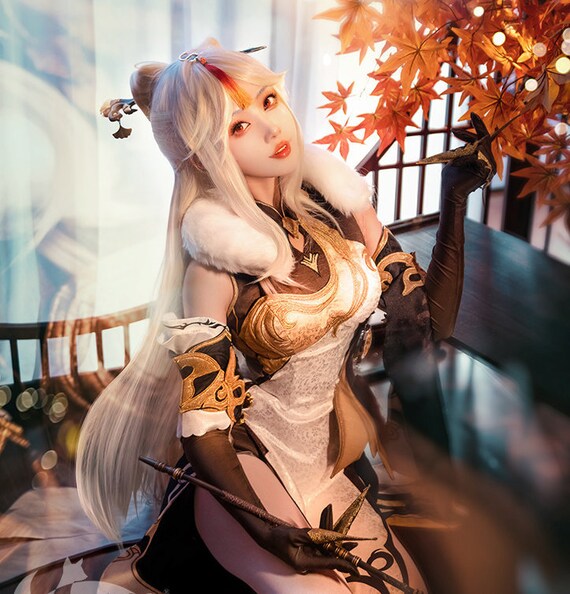 Beste kwaliteit Ningguang Genshin Impact Cosplay kostuum volledige