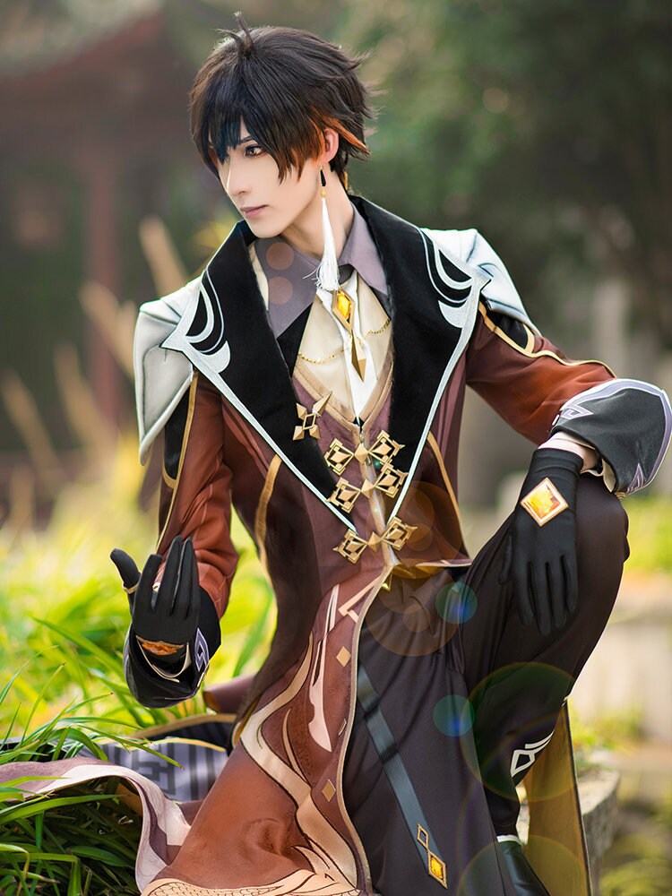 Best Quality Zhongli Genshin Impact Cosplay Costume Full Set - Etsy